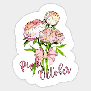 Pink Peony Flowers Sticker